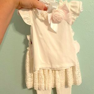 NWT 6M Baby Girl Outfit with Lace Set